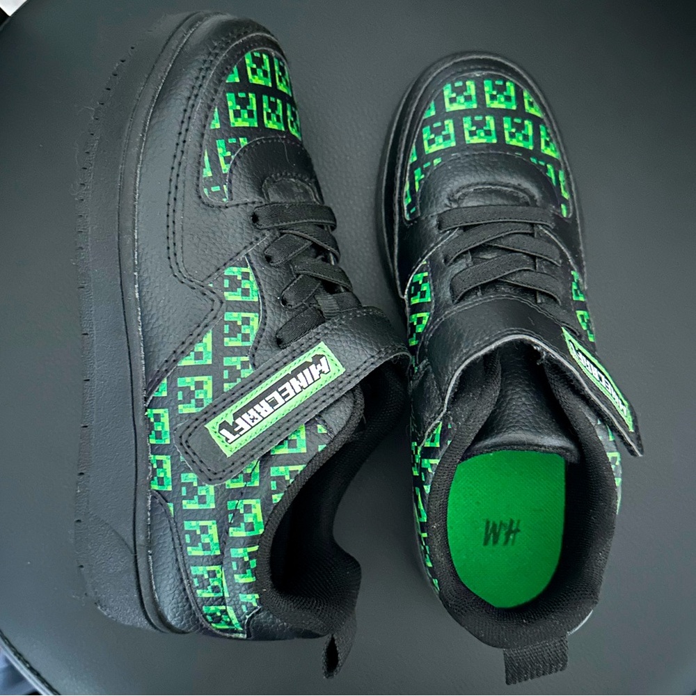 Black and Green Minecraft Sneakers